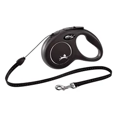 Flexi New Classic Cord juodas pavadėlis šunims, S, 5 m