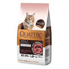 Quattro Digestive Salmon Collagen sausas maistas katėms, papildytas kolagenu