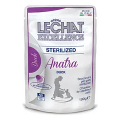 LeChat Excellence Pouch Sterilized Chunkies with Duck 100 g nuotrauka