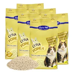 Lyra Pet® tofu kraikas katėms, grumstelinis, 15 kg + 2 pelytės — 4 nuotrauka