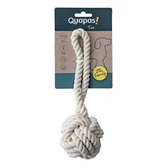 Quapas! Žaislas šunims iš natūralios virvės, kamuolys su kilpa, L, 30 cm