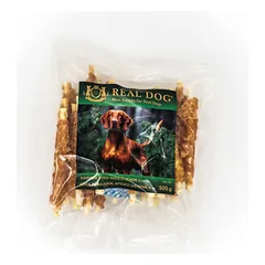 REAL DOG SNACKS Odos pagaliukai, apsukti vištiena 11cm, 500 g