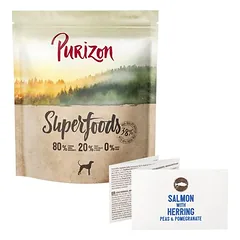 Purizon Superfoods su lašiša, silke, žirneliais ir granatu, sausas maistas šunims, < 1,4 kg — 2 nuotrauka