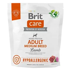 Brit Care Hypoallergenic Adult Medium Breed Lamb & Rice hipoalerginis sausas maistas vidutinio dydžio šunims su ėriena ir ryžiais, 1 kg