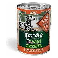 Monge Dog BWild Grain Free All Breeds Adult Chunkies in Gravy Turkey with Pumpkin and Zucchini 400 g