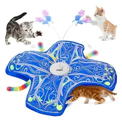 ZooVenture Doppeltes Katzenspielzeug – Schmetterling, Tausendfüßler, USB