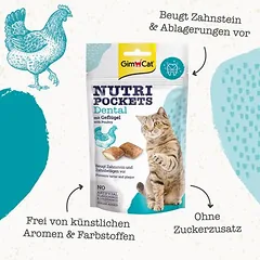 GimCat Nutri Pockets Dental su paukštiena, skanėstai katėms — 2 nuotrauka