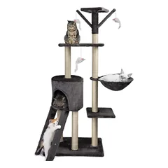 Happet tamsiai pilka draskyklė katėms, 49x35x140 m — 4 nuotrauka