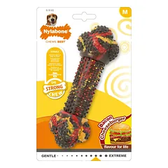 Nylabone Strong Rubber - guminis kaulas šunims, su sūrio ir šoninės skoniu