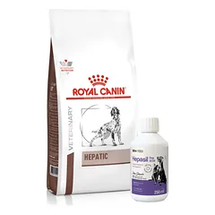 ROYAL CANIN Hepatic HF 16 12kg + Lab-v Hepasil Dog & Cat preparatas šunų ir kačių kepenų veiklai gerinti 250 ml