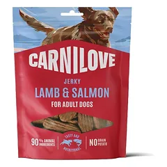 CARNILOVE Dog Jerky Lamb with Salmon 100g skanėstai su aviena ir lašiša suaugusiems šunims
