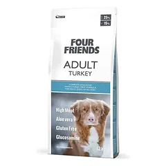 FourFriends adult turkey begrūdė sausas pašaras jautriems šunims su kalakutiena, 12 kg
