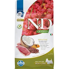 FARMINA N&D Quinoa Mini Skin and Coat 800g su antiena ir kokosu