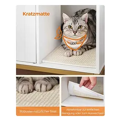Spintelė / kraiko dėžė katėms, baltos spalvos — 4 nuotrauka