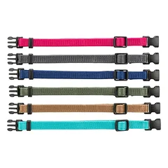 Trixie Junior Antkaklių kompl., M–L 22–35 cm/10 mm, 6 vnt. fuksija, grafito, ind (pak.4)
