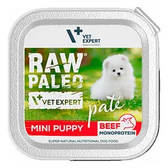 VetExpert Raw Paleo Puppy Mini su jautiena, paštetas, drėgnas maistas šuniukams 150 g