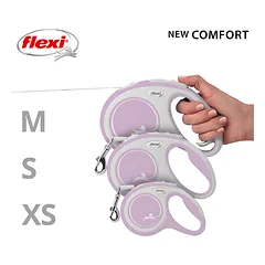 FLEXI pavadėlis šuniui New Comfort M juostinis 5m, rožinis — 5 nuotrauka