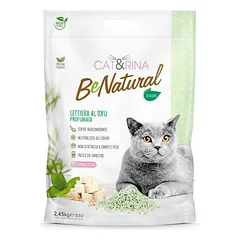 Cat&Rina BeNatural Tofu Litter Tea - augalinės kilmės kvapnus kraikas katėms, sušokantis, biologiškai skaidūs granulės - 5,5L (2,45kg)