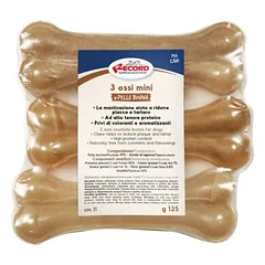 Record Mini Kauli kramtomi kaulai šunims, natūrali jautienos oda, 11 cm, 3 vnt., 135 g