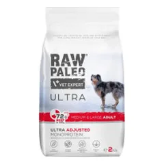 VetExpert Raw Paleo Ultra Adult Medium & Large sausas pašaras su jautiena šunims