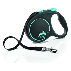 Flexi Black Design juostelinis pavadis, S, iki 15kg 5m, juostelinis, juodos spalvos — 3 nuotrauka