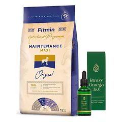 FITMIN Maxi Senior 12kg + LAB-V Omega 3 ir 6 riebalų rūgštys bendrai šunų ir kačių sveikatos, kailio ir odos būklei gerinti 100ml