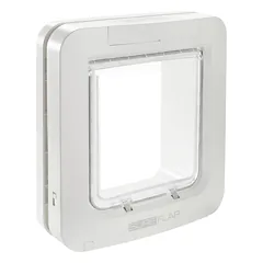 Trixie SureFlap 4Way Flap W. Microchip Ident. įleidžiamos durelės su mikroschema katėms, baltos, 26.2 × 28.1 cm