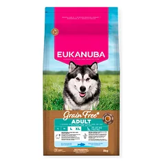 Eukanuba Grain Free sausas maistas didelių veislių šunims su žuvimi, L, 12 kg