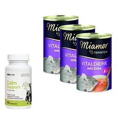 Miamor VitalDrink su antimi 3x135ml + LAB-V Calm Support - streso ir elgesio sutrikimų simptomų palaikymas 45 kapsulės