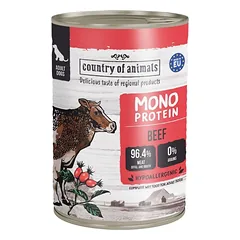 COUNTRY OF ANIMALS Dog Monoprotein Beef 400g jautiena, drėgnas maistas šunims