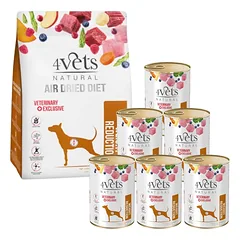 DOLINA NOTECI 4Vets Natural Weight Reduction Kit; sausas maistas 1kg + drėgnas maistas 6x400g