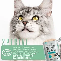 Schesir Special Skin & Coat drėgnas maistas katėms 12 x 70 g, < 79 g — 5 nuotrauka
