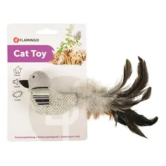 Flamingo Cat Pirin Bird - stilingas paukščio žaislas katėms su barškučiu, plunksnomis ir katžole — 2 nuotrauka