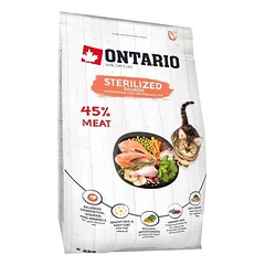 Ontario Cat Sterilized Salmon 2 kg parduotuvėje akva-prekes.lt