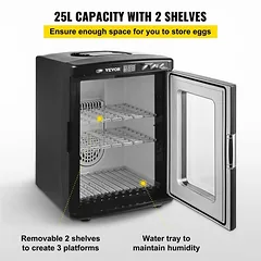 Juodųjų roplių skaitmeninis inkubatorius 25 L, 5–42 °C, 12V/110V — 4 nuotrauka