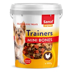 Sanal Dog Trainers Mini Bones skanėstai šunims su vištiena, 300g