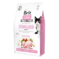 Brit Care Cat GF Sterilized Sensitive sausas pašaras katėms 0,4 kg (galiojimas iki 2026.10.09)