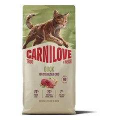 Carnilove True Fresh Sausas pašaras suaugusioms sterilizuotoms katėms su antiena 6 kg