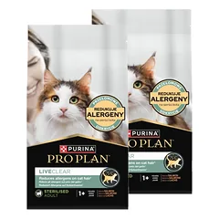 PRO PLAN LiveClear Maistas suaugusiems katėms po sterilizacijos, turtingas lašiša, 2x1,4 kg
