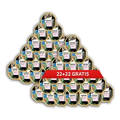 SHEBA Finesse dėžutės 44 x 85 g, visavertis šlapias pašaras suaugusioms katėms su lašiša (muse), 22+22 GRATIS.