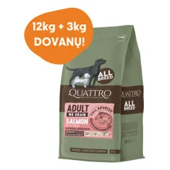 Quattro Grain Free sausas pašaras su lašiša ir kriliu suaugusiems šunims