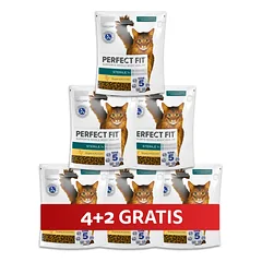 PERFECT FIT Sterile 1+ 6 x 750 g visavertis sausas pašaras suaugusioms katėms, turintis daug vištienos, 4+2 GRATIS.