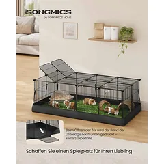 Mažų gyvūnų narvas SONGMICS LPI012BH01, 20 panelių, dvigubos durys, 123 × 63 × 41,5 cm — 2 nuotrauka