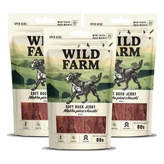WILD FARM minkšta anties krūtinėlė 3x80g skanėstai šunims