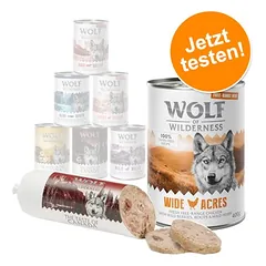 6 x 400 g Wolf of Wilderness mišrūs rinkiniai, drėgnas maistas šunims