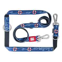 Max&Molly Multi-Leash Sailor - reguliuojamas pavadėlis šunims, jūrinis raštas, 200 cm — 4 nuotrauka