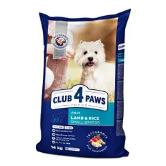 Club 4 Paws Premium sausas pašaras su ėriena ir ryžiais mažų veislių šunims, 14 kg - Pet24