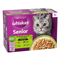 Multipack Whiskas Senior šviežumo maišeliai 12 x 85 g, drėgnas maistas katėms