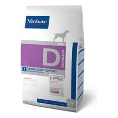 Virbac Veterinary HPM 1 Dermatology Support Dog sausas maistas šunims skirtas odos funkcijoms gerinti, 3 kg