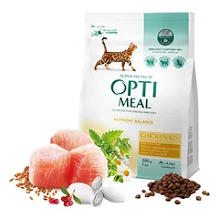 Optimeal™ Visavertis sausas maistas suaugusioms katėms – višta 200g. – 10kg.